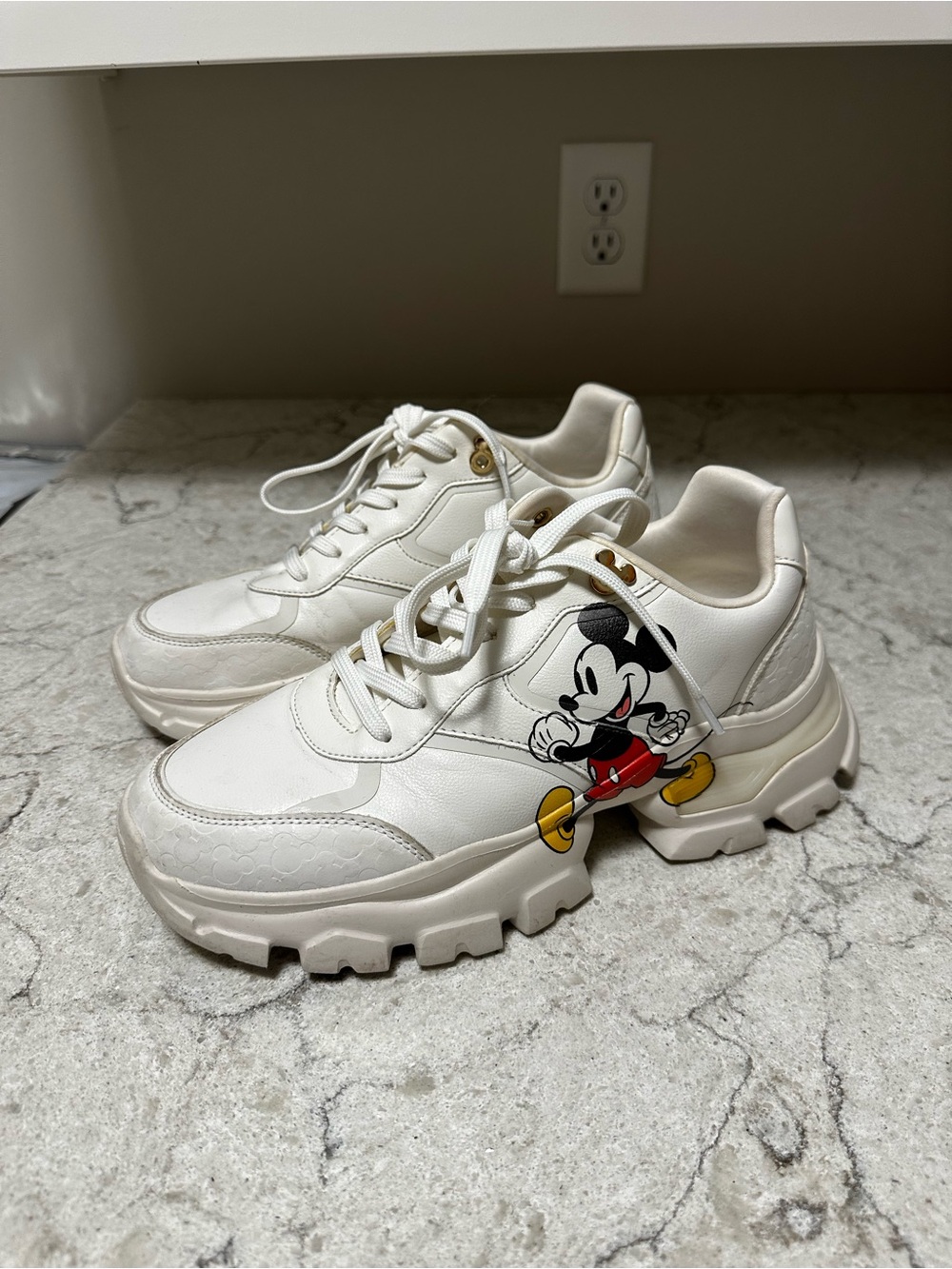 Aldo Chunky Sneakers with Mickey and Minnie